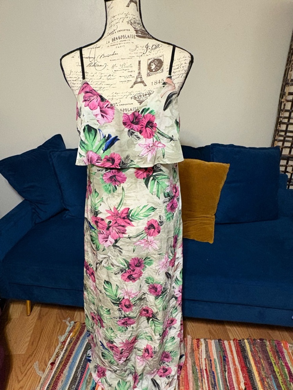 Y2K Tropical Multicolored Floral Maxi Dress by Guess
